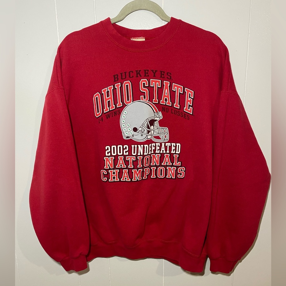 Men’s VTG Lee XL Ohio State University football 2002 National Champs sweatshirt